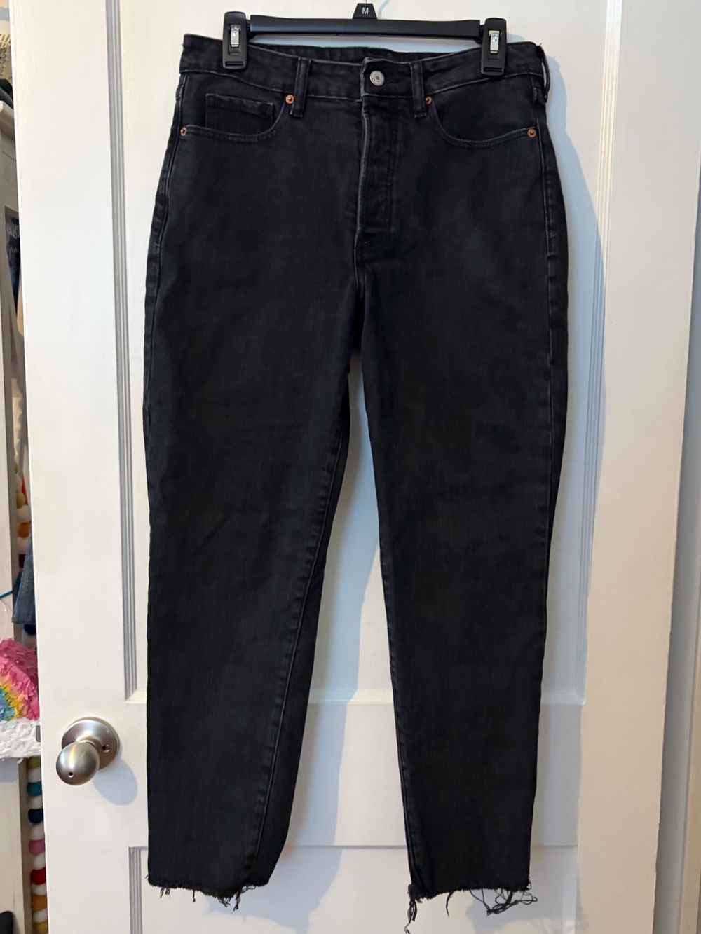 Old Navy Women’s Black High-Rise O.G. Straight Button-Fly Jeans